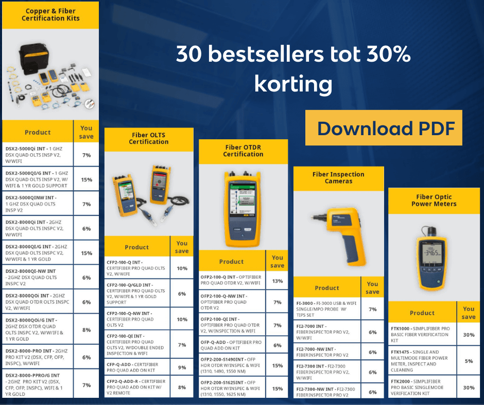 30 bestsellers Fluke Networks